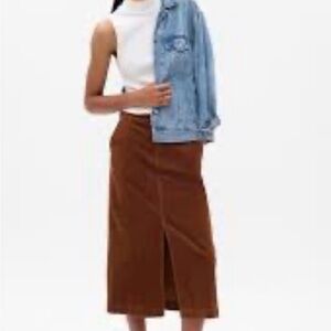 Gap corduroy Midi skirt, brown large  (tall)